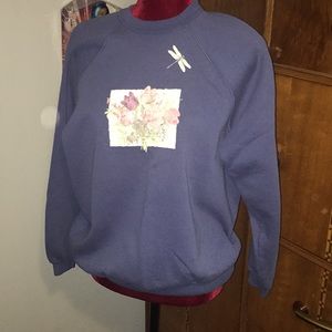 Hanes her way monogrammed blue sweatshirt large